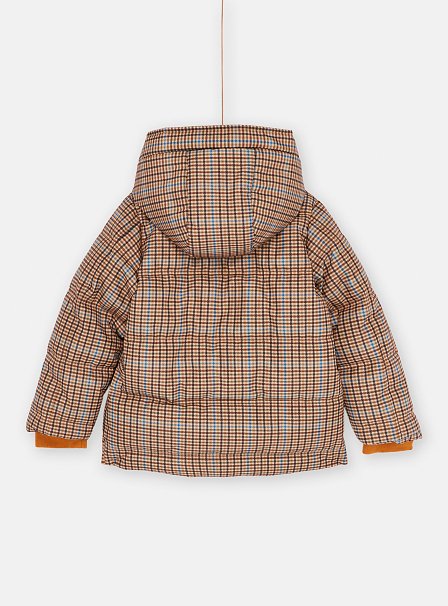 Παιδικό Αδιάβροχο Μπουφάν για Αγόρια Καφέ Καρό