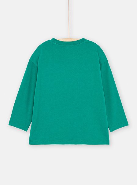 Παιδική Μακρυμάνικη Μπλούζα για Αγόρια Neon Peacock Green Dino