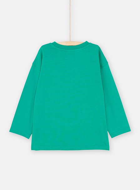 Παιδική Μακρυμάνικη Μπλούζα για Αγόρια Πράσινη Diplodocus