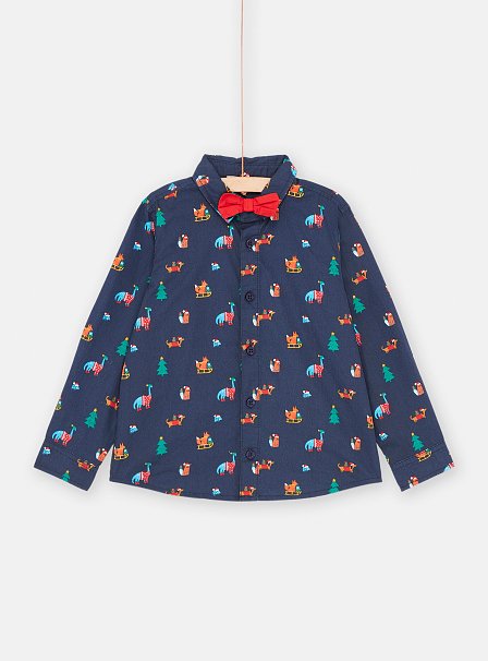 Παιδικό Χριστουγεννιάτικο Πουκάμισο για Αγόρια Blue Christmas Spirit