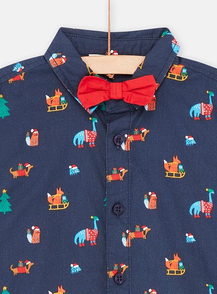 Παιδικό Χριστουγεννιάτικο Πουκάμισο για Αγόρια Blue Christmas Spirit