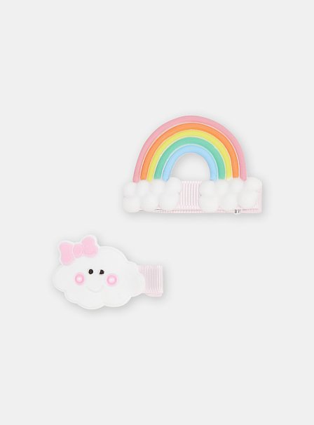 Παιδικά Κοκκαλάκια για Κορίτσια White Rainbow 2 τμχ