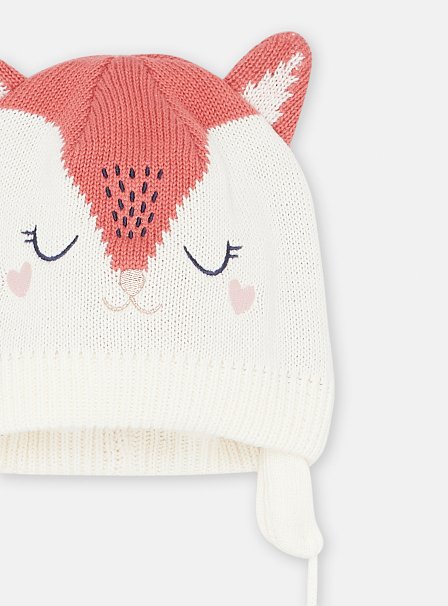 Βρεφικό Σκουφάκι για Κορίτσια Λευκό Kitty