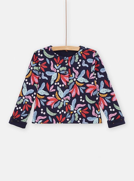 Παιδική Ζακέτα για Κορίτσια Black Leaves