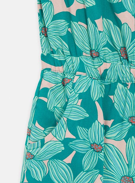 Παιδικό Ολόσωμο για Κορίτσια Blue Green Flowers