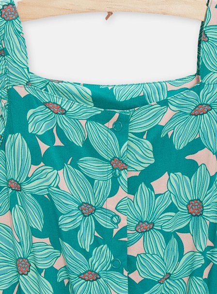 Παιδικό Ολόσωμο για Κορίτσια Blue Green Flowers