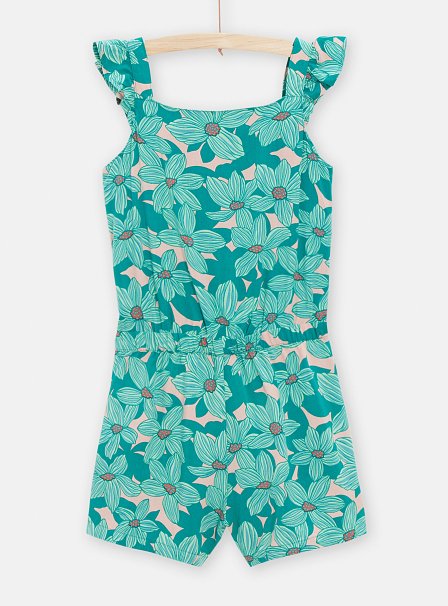 Παιδικό Ολόσωμο για Κορίτσια Blue Green Flowers