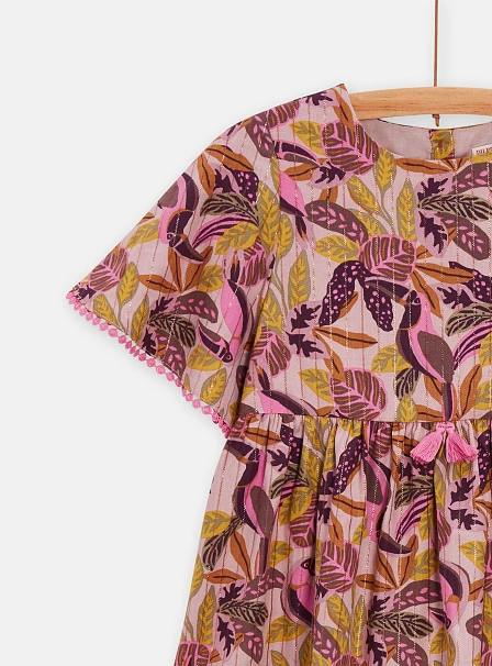 Παιδικό Φόρεμα για Κορίτσια Pink Leaves