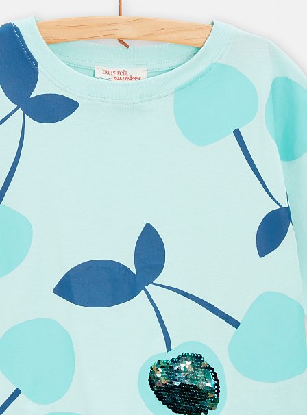 Παιδική Μπλούζα για Κορίτσια Blue Cherries