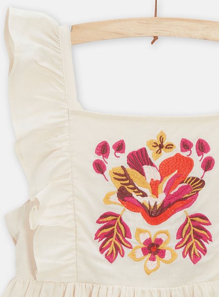 Παιδικό Φόρεμα για Κορίτσια Ecru Flowers
