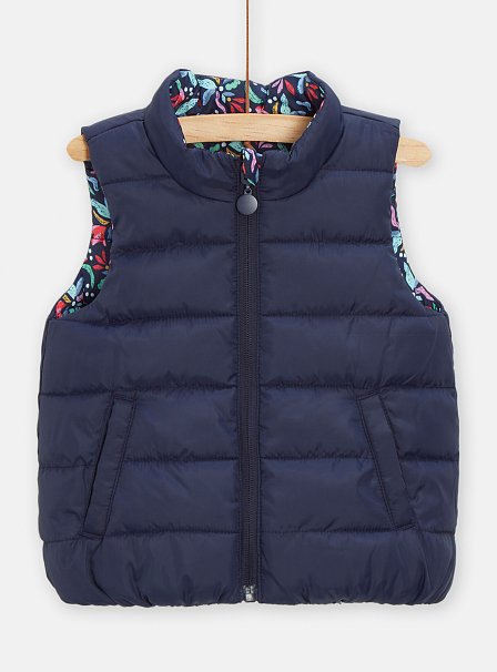 Βρεφικό Αμάνικο Μπουφάν για Κορίτσια Black Leaves - 2 σε 1