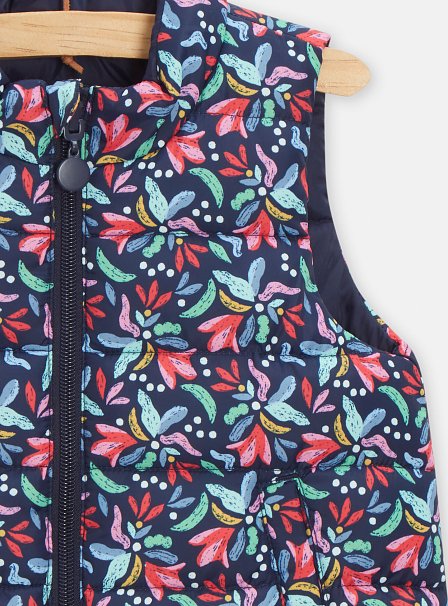 Βρεφικό Αμάνικο Μπουφάν για Κορίτσια Black Leaves - 2 σε 1