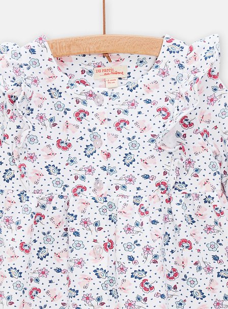 Βρεφικό Μακρυμάνικο Σετ για Κορίτσια Λευκό/Πετρόλ