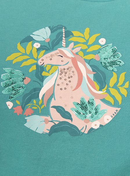 Παιδικό Φούτερ για Κορίτσια Green Unicorn