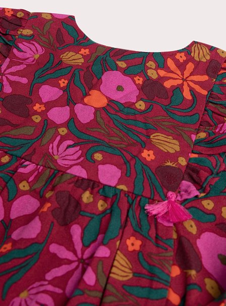 Παιδικό Φόρεμα για Κορίτσια Deep Red Floral