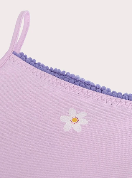 Σετ Παιδικά Φανελάκια για Κορίτσια Purple Daisy 2 τμχ