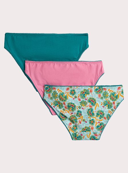 Σετ Παιδικά Εσώρουχα για Κορίτσια Green Print 3 τμχ