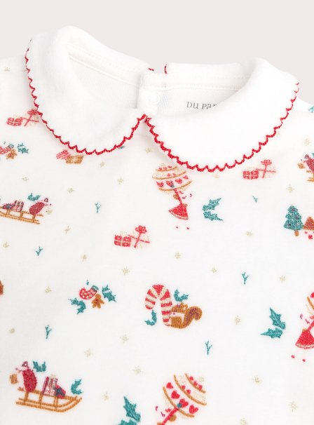 Βρεφική Ολόσωμη Πιτζάμα για Κορίτσια White Christmas