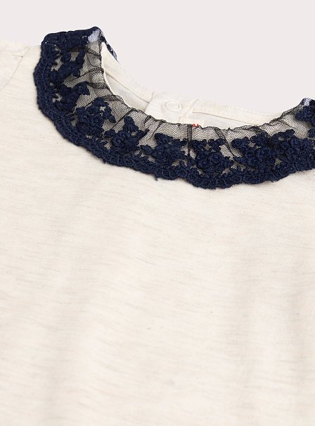 Βρεφική Μπλούζα για Κορίτσια Beige Lace