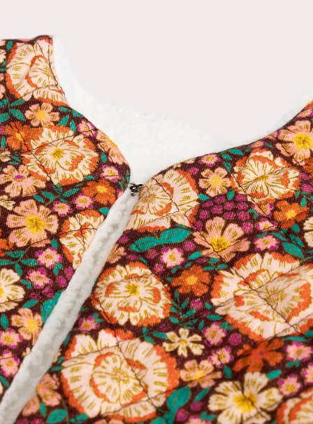 Βρεφικό Γιλέκο για Κορίτσια Floral Fur - 2 σε 1