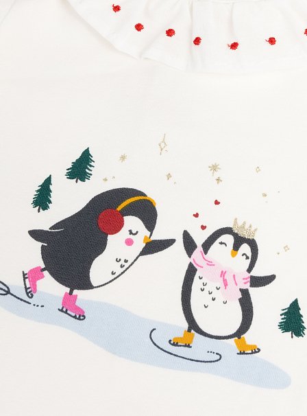 Βρεφικό Φορμάκι για Κορίτσια Ice Skating Penguins