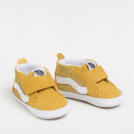 Βρεφικά Παπούτσια Vans SK8-Hi Crib για Κορίτσια Glitter Gold (Μεγέθη 17-18)