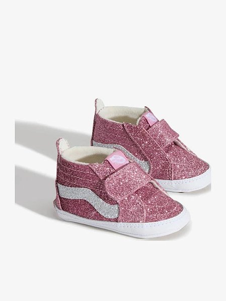 Βρεφικά Παπούτσια Αγκαλιάς Vans Sk8-hi για Κορίτσια Pink Glitter (Μεγέθη 17-18)