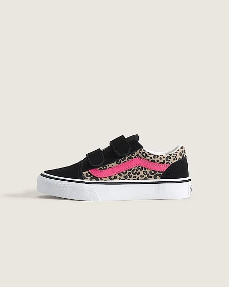Παιδικό Παπούτσι για Κορίτσι Vans Old Skool V LEOPARD POP Pink Velvet/Black (Μεγέθη 27,5-34)