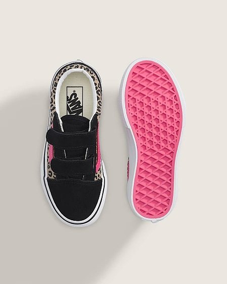 Παιδικό Παπούτσι για Κορίτσι Vans Old Skool V LEOPARD POP Pink Velvet/Black (Μεγέθη 27,5-34)