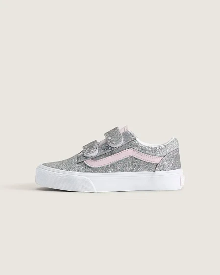 Παιδικό Παπούτσι για Κορίτσι Vans Old Skool V GLITTER Silver/Pale Petal (Μεγέθη 27,5-33)