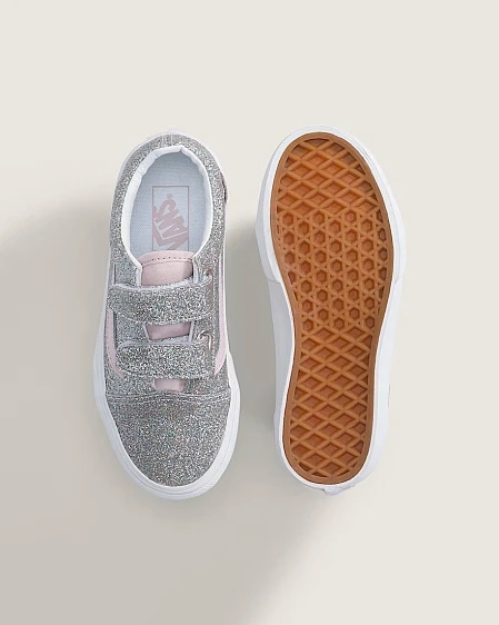 Παιδικό Παπούτσι για Κορίτσι Vans Old Skool V GLITTER Silver/Pale Petal (Μεγέθη 27,5-33)