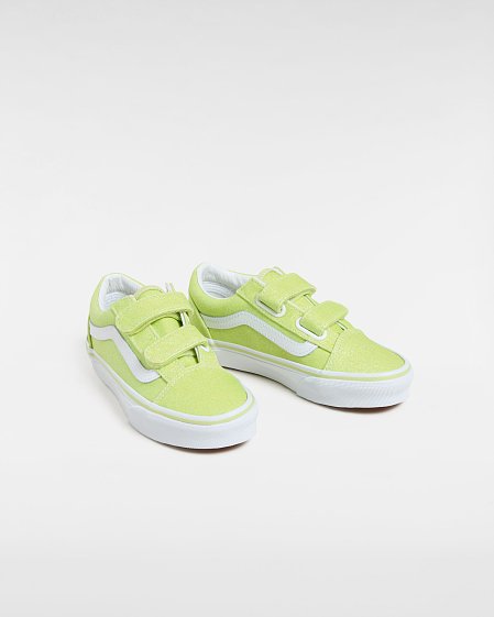 Παιδικά Παπούτσια Vans Hook and Loop για Κορίτσια Glitter Lime (Μεγέθη 28-33)