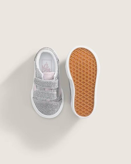 Βρεφικό Παπούτσι για Κορίτσι Vans Old Skool V Glitter Silver/Pale Petal (Μεγέθη 20-26)