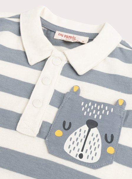 Βρεφική Μπλούζα για Αγόρια Striped Bear