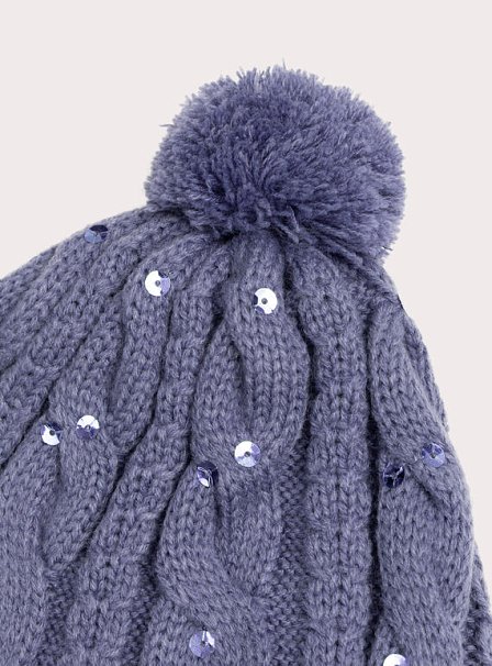 Παιδικός Σκούφος για Κορίτσια Purple Knit