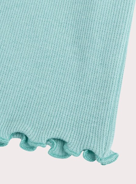 Παιδική Μπλούζα για Κορίτσια Turquoise Ribbed