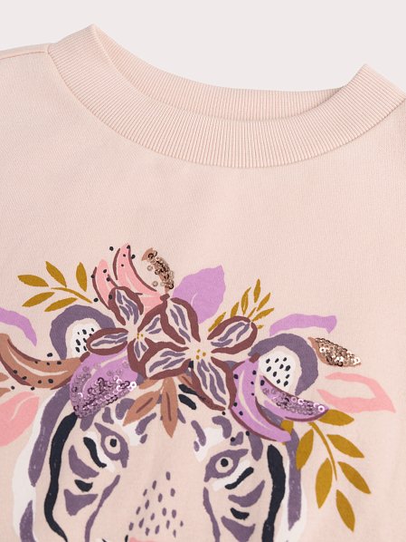 Παιδικό Φούτερ για Κορίτσια Flower Tiger