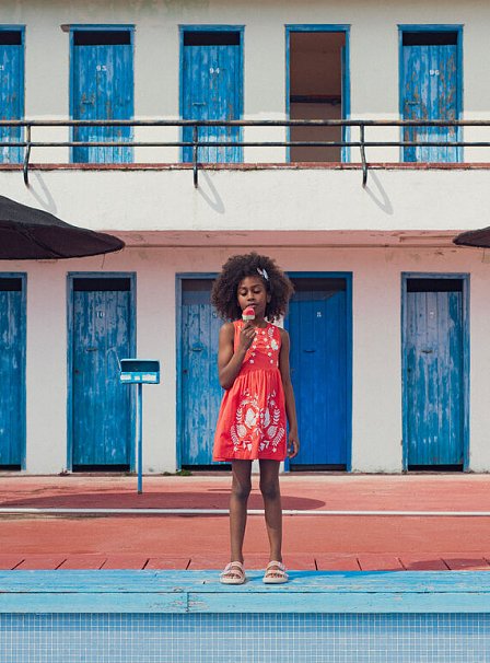 Παιδικό Φόρεμα για Κορίτσια Orange Embroidery