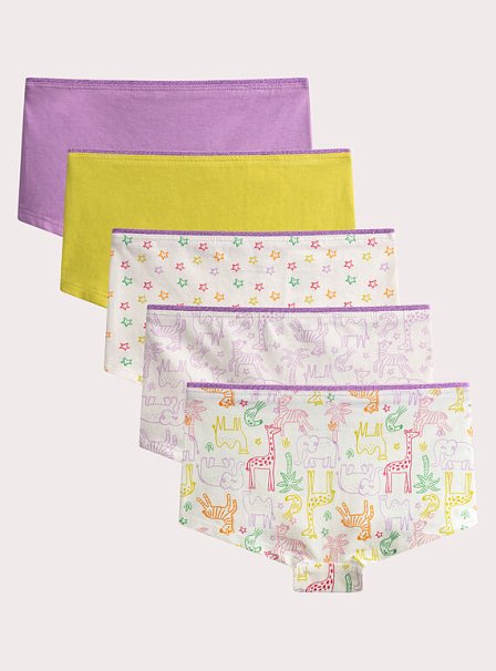 Σετ Παιδικά Εσώρουχα για Κορίτσια Yellow/Purple Giraffes 5 τμχ