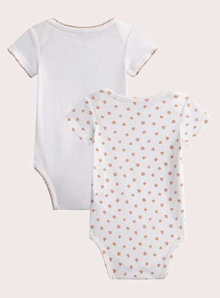 Σετ Βρεφικά Φορμάκια για Κορίτσια Orange Fleurs 2 τμχ