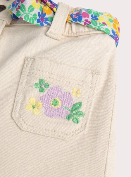Βρεφικό Παντελόνι για Κορίτσια Beige Embroidery