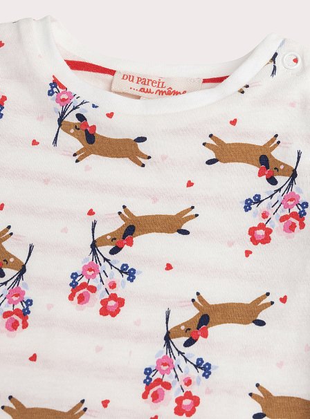 Βρεφική Μπλούζα για Κορίτσια Flower Puppies