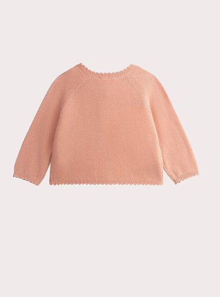 Βρεφική Ζακέτα για Κορίτσια Dusty Pink Embroidered