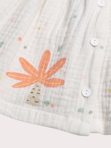 Βρεφικό Φόρεμα για Κορίτσια White Palm trees