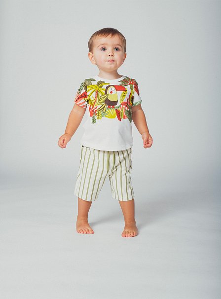 Βρεφική Βερμούδα για Αγόρια Green Stripes