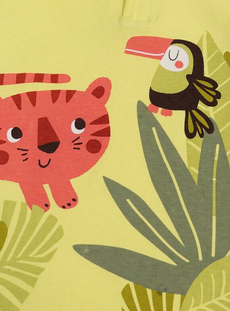 Βρεφικό Ολόσωμο Φορμάκι για Αγόρια Yellow Jungle