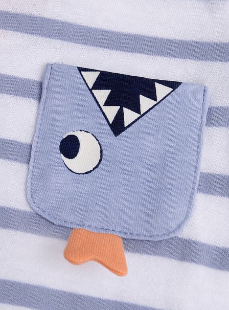 Βρεφική Μπλούζα για Αγόρια Stripped Blue Fish