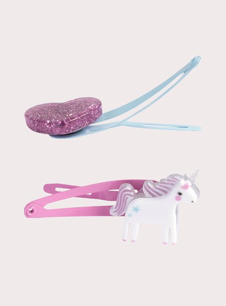 Σετ Παιδικά Κοκαλάκια Μαλλιών για Κορίτσια Pink/Blue Unicorns
