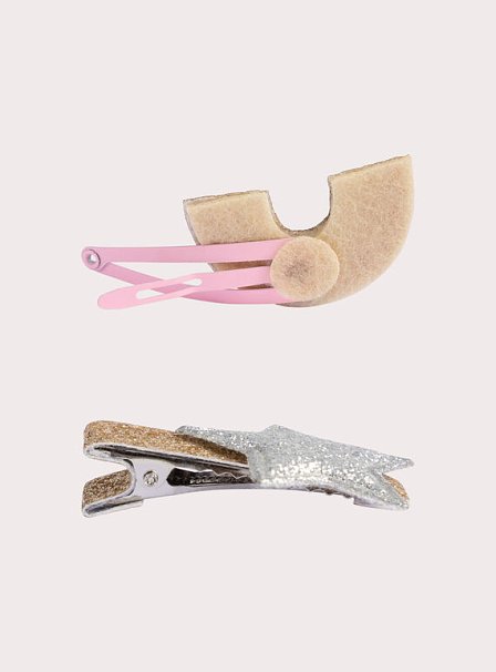 Σετ Παιδικά Κοκαλάκια Μαλλιών για Κορίτσια Pink Rainbow 3 τμχ