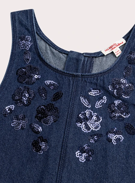 Παιδικό Φόρεμα για Κορίτσια Dark Denim Flowers